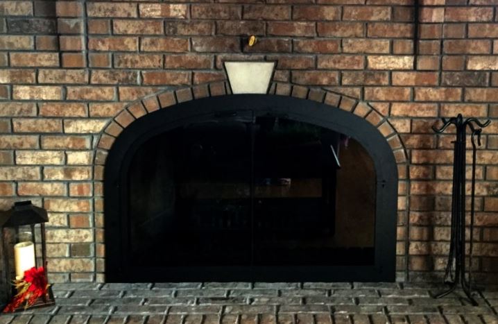 Full Arch Masonry Fireplace Door - Customer Installed