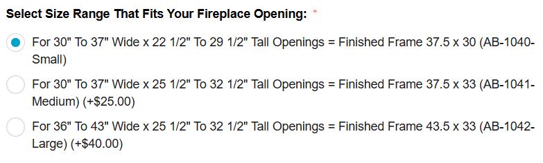 Example of Size Ranges for Standard Masonry Doors