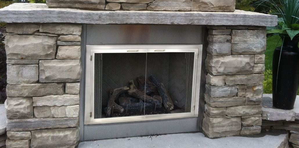 Solid Stainless Steel Outdoor Fireplace Door