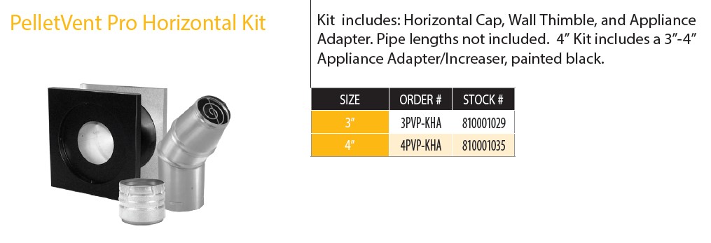 4 PelletVent Pro Horizontal Kit - 4PVP-KHA
