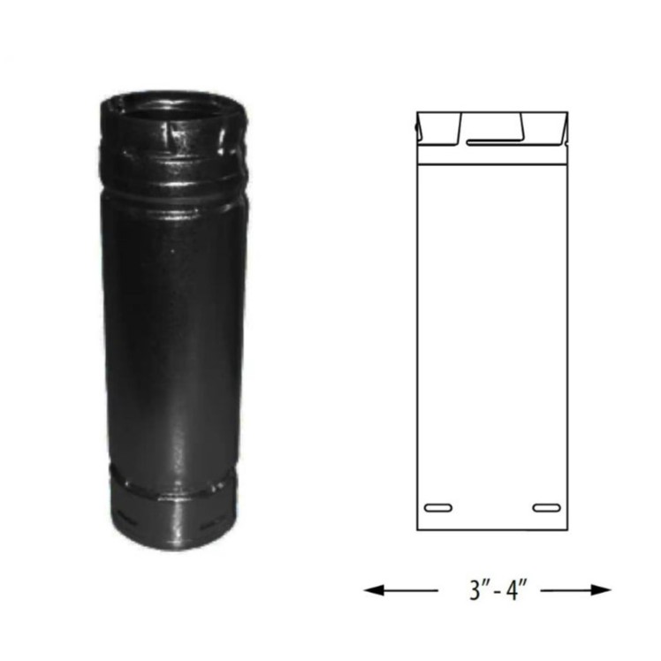 DuraVent 60 PelletVent Pro Straight Length Pipe, 3 / Black 3pvp-60b