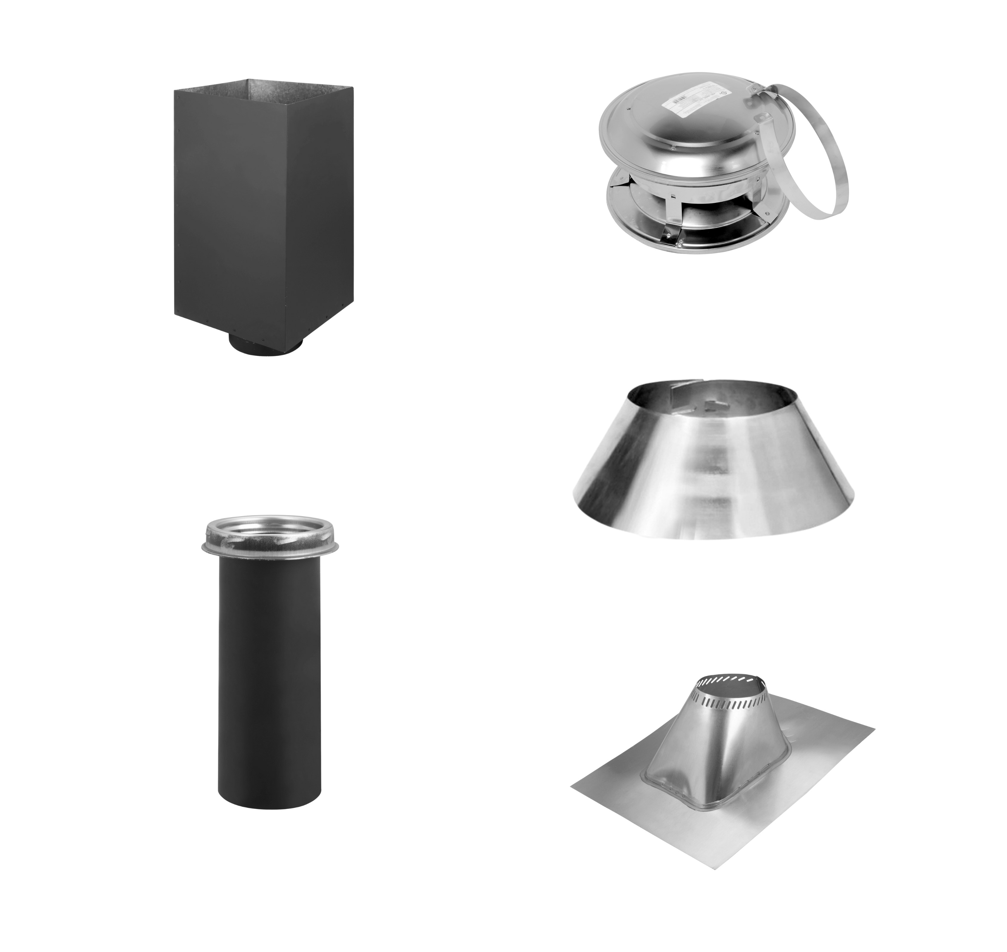 DuraVent Cathedral Ceiling With Black Double Wall Pipe Wood Stove Chimney  Kit
