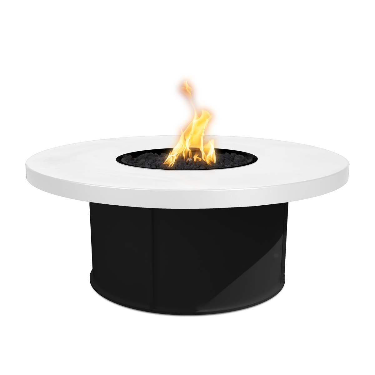 Black round propane 2024 fire pit