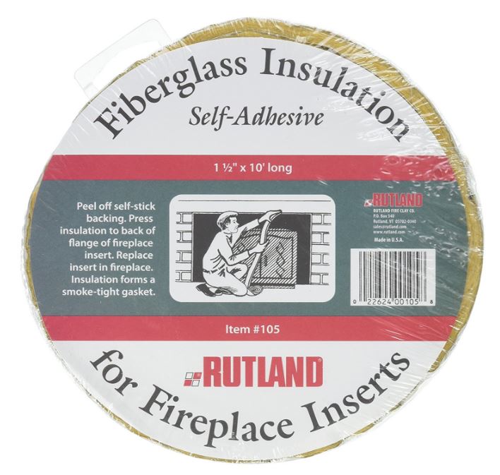 Rutland RD-105 Fiberglass Fireplace Insert Insulation, 1.5-Inch x 10 Ft