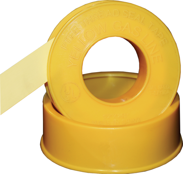 Yellow Gas Line PTFE Tape  Teflon Tape for Gas Fittings