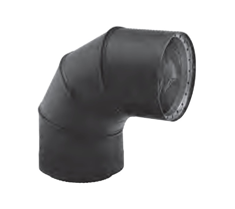 6" Double Wall Black 90-Degree Elbow 6DWB90 | Metal-Fab