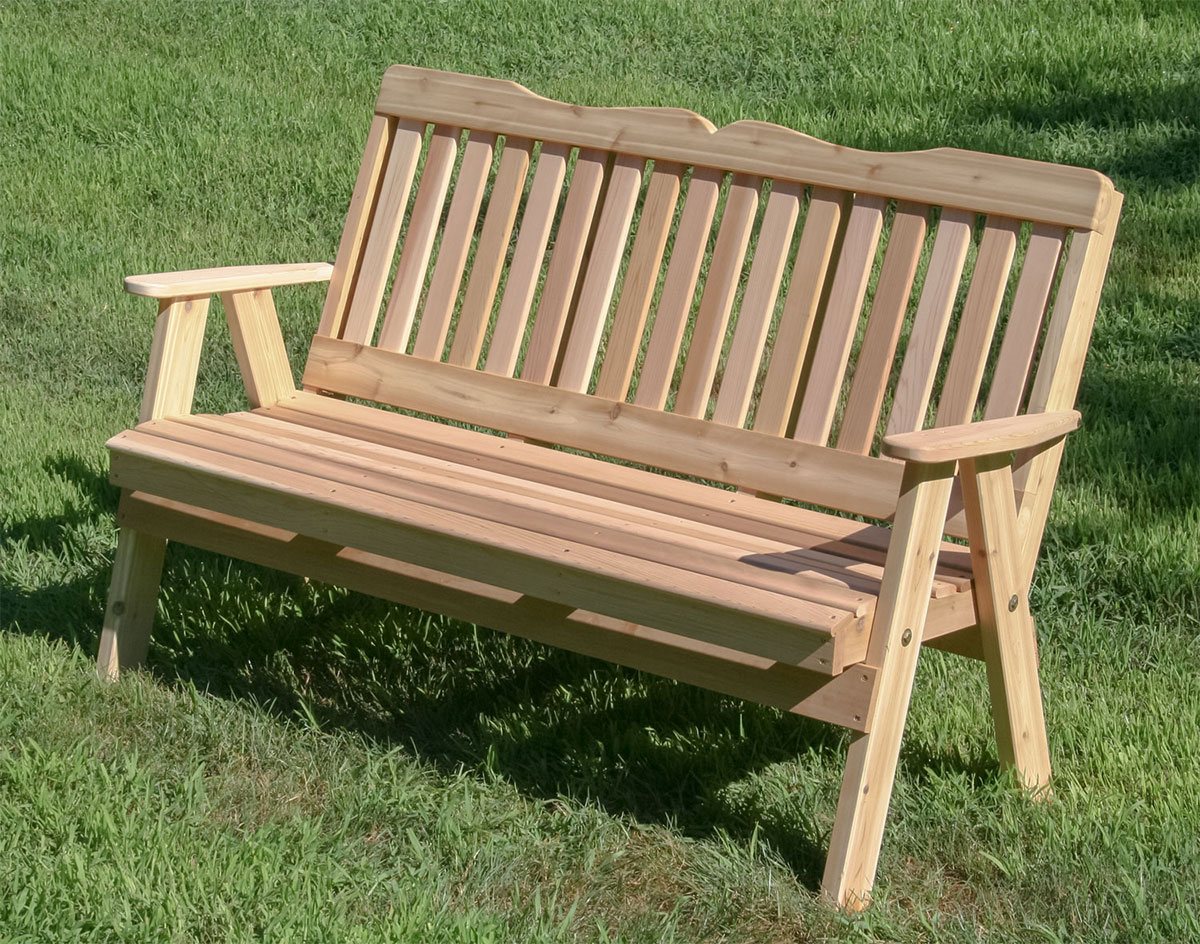 Savannah English Garden Bench Red Cedar | Creekvine Designs