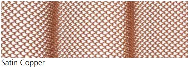 Satin Copper Colored Mesh Curtains 1/4 or 3/16 Weave And Handles