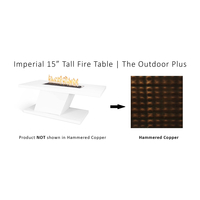 The Outdoor Plus Imperial Rectangular 15" Tall Hammered Copper Fire Table