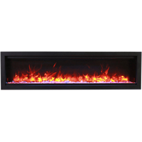 Lumina Symmetry Smart Electric Fireplace Front View with Crystals