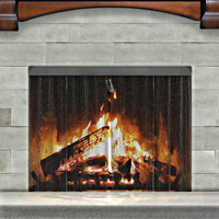 Jestesen Fireplace Mesh Replacement Screen, Black Chain, 2 Panels, 22x48  