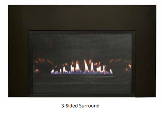 28 Inch Loft Medium Vent Free Gas Fireplace Insert 3 Sided